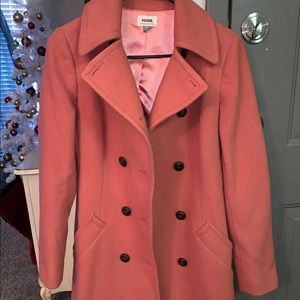 Vintage style wool fossil pea coat